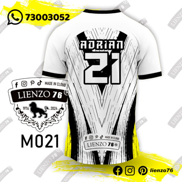 Polera de fútbol sublimada colores combinados amarillo negro - Imagen 2