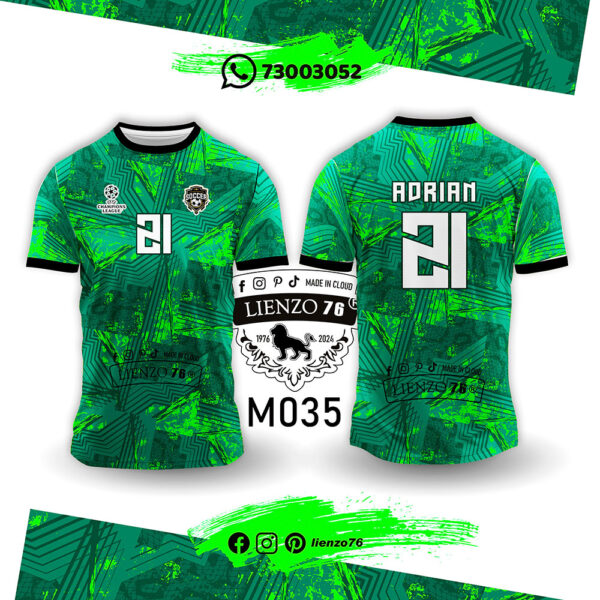 Polera de fútbol sublimada verde